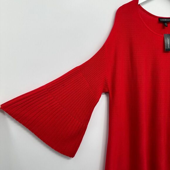 Lane Bryant Sweater Pullover Size‎ 18 20 Stretch Knit Long Bell Sleeves New Red - Picture 5 of 13